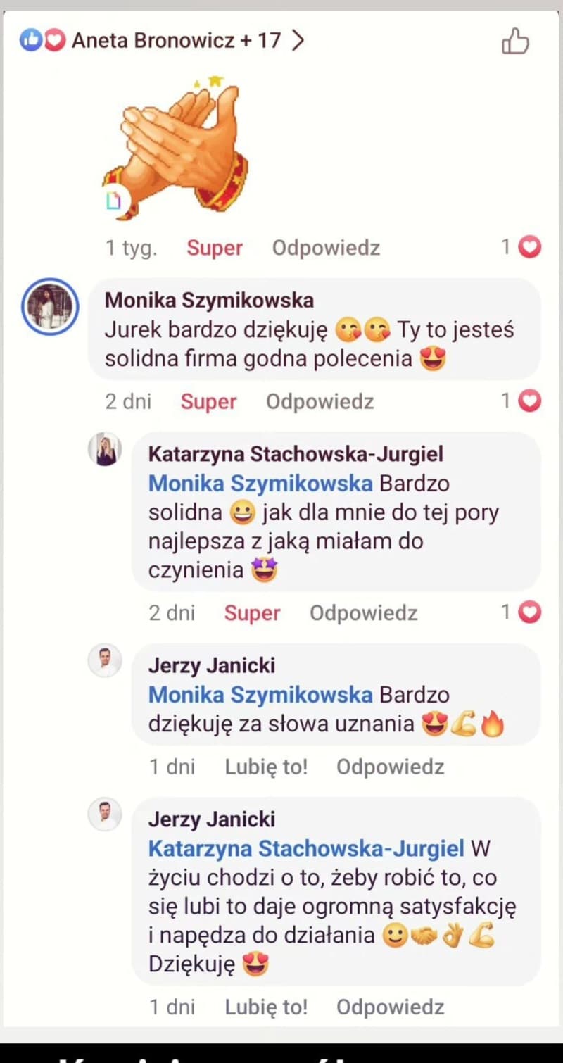 Komentarze społeczności zadowolonych klientek